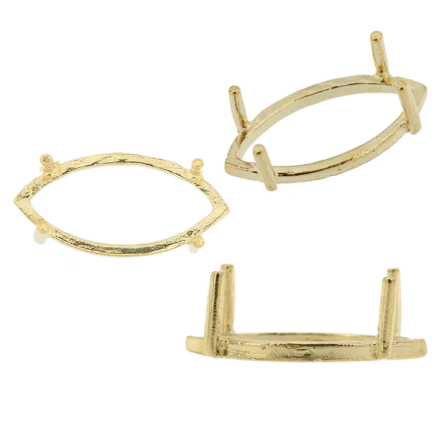 14K Yellow Gold Marquise Low Base Head Setting Mounting 4 Prong 0.05ct – 12.00ct
