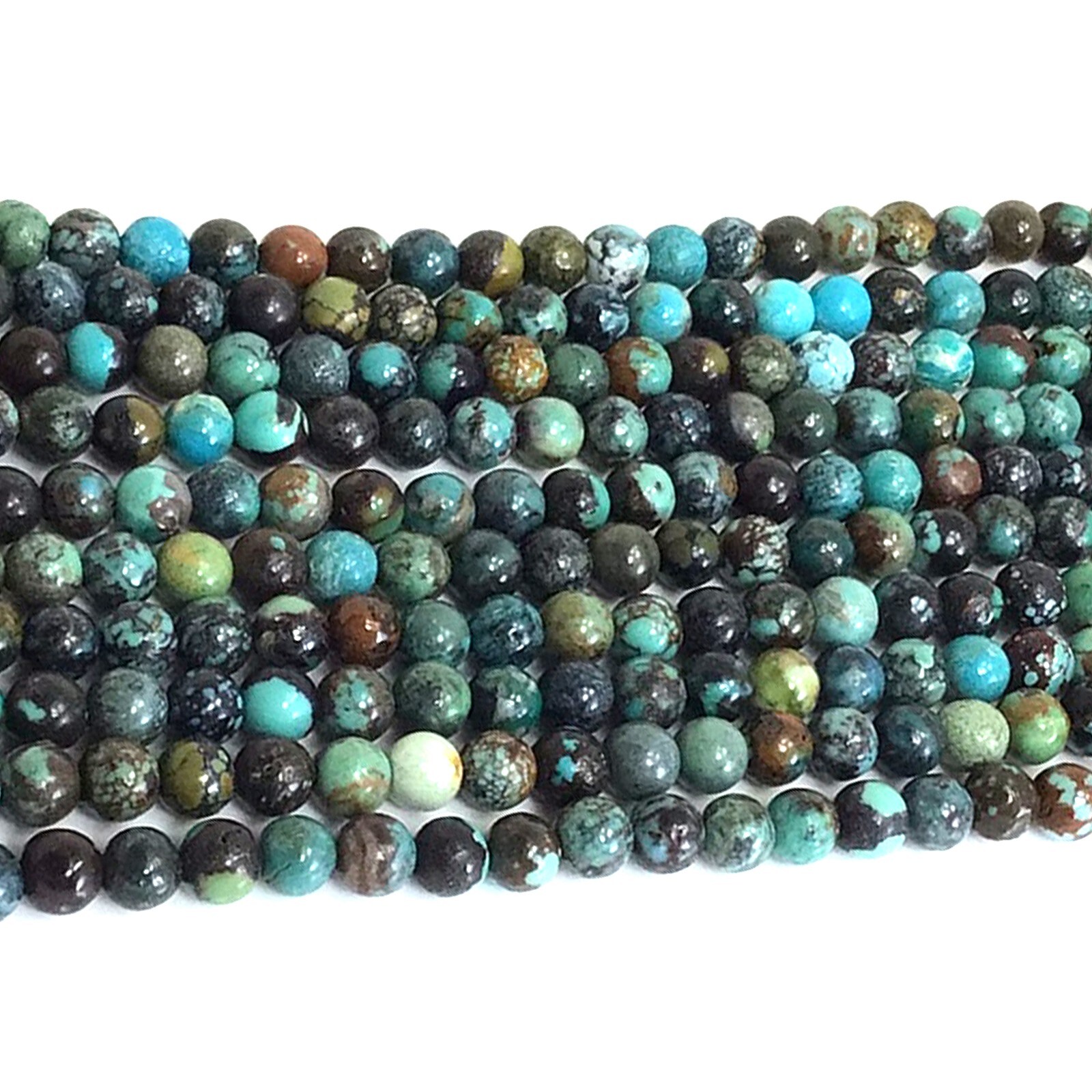 4mm Grade AAA Genuine Natural Turquoise Blue Green Smooth Round Loose Bead 15″