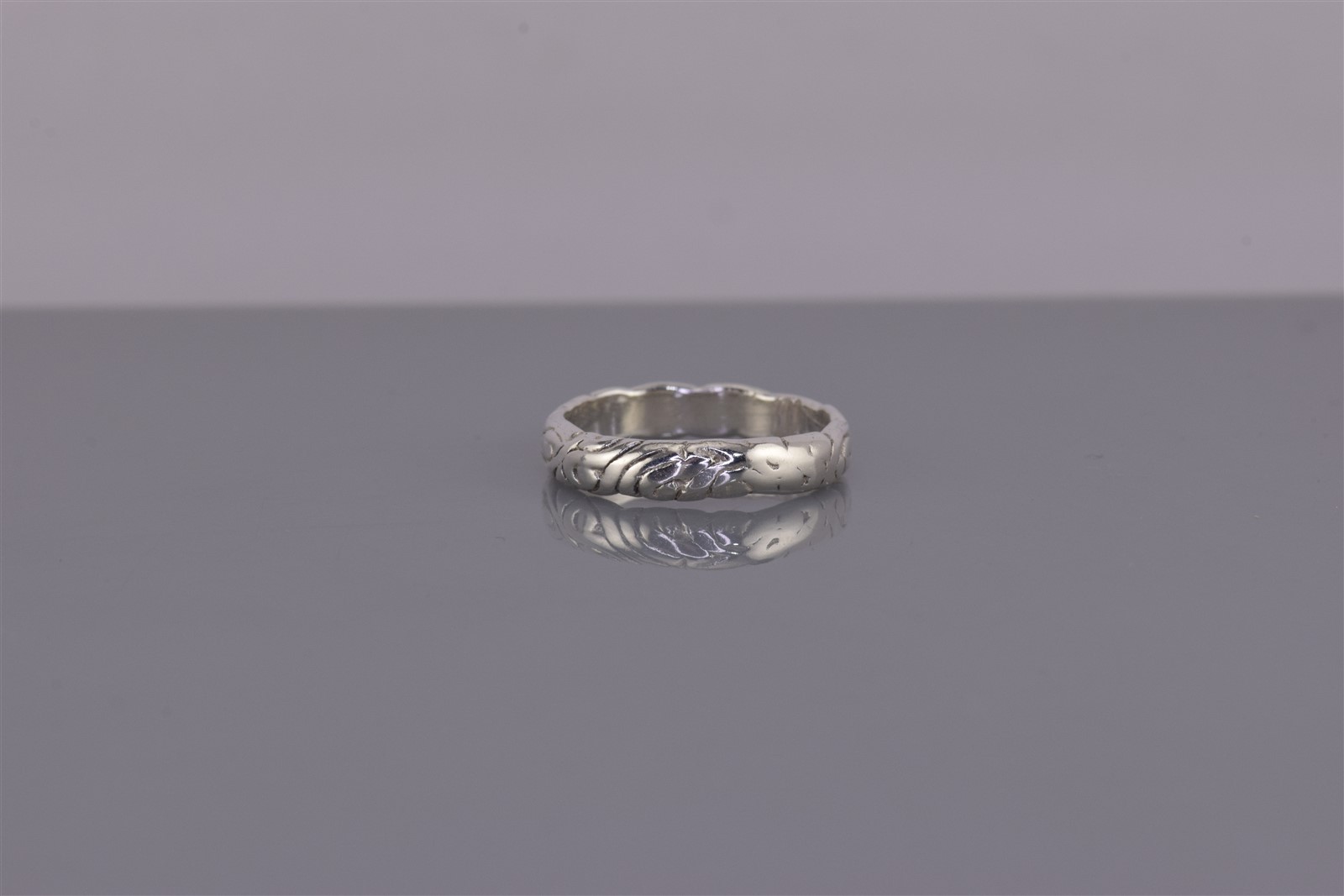 Sterling Silver 3.5mm Carved Scrolled Eternity Solid Band Ring 925 Sz: 5
