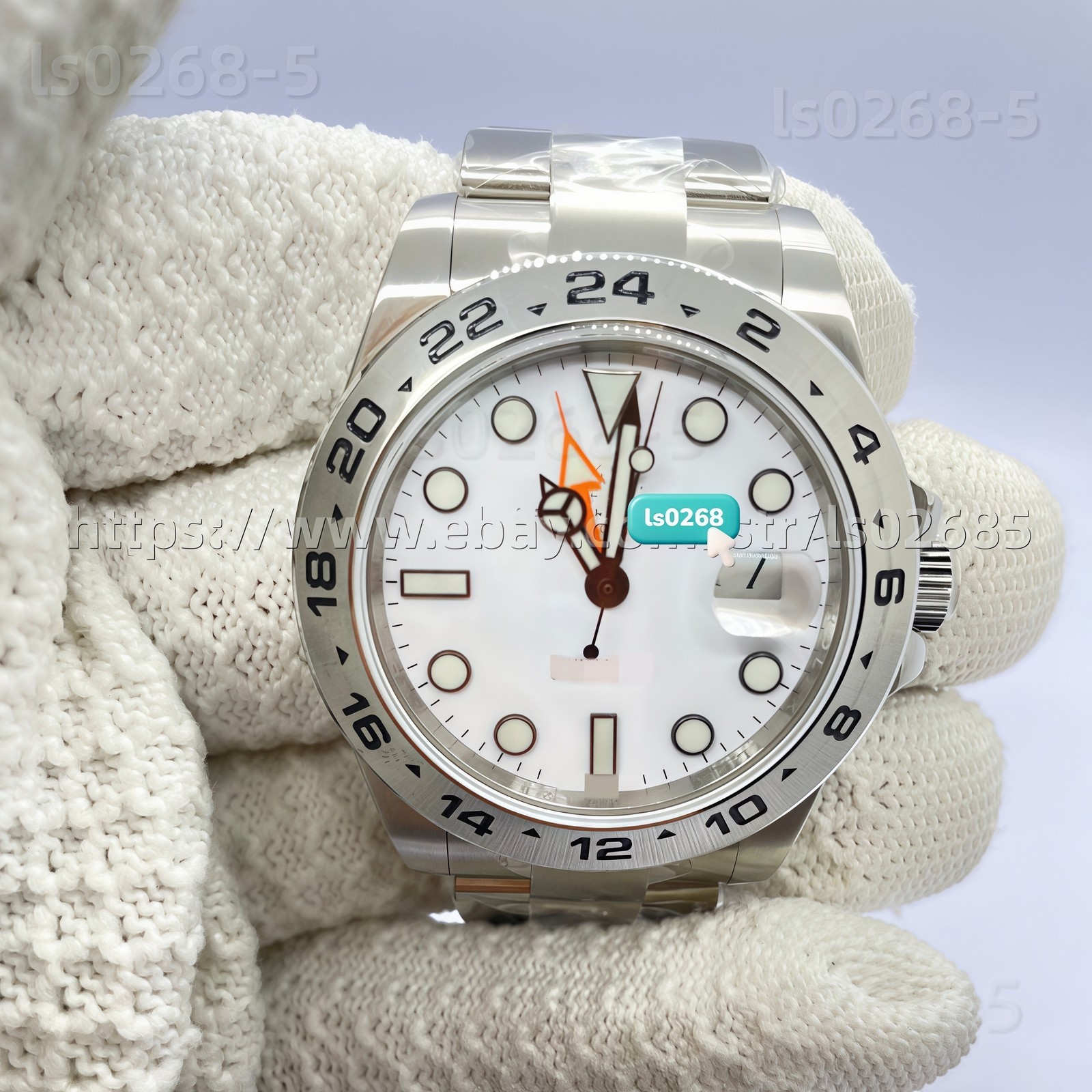 DIY Watch Part Kit for 3285 Movement 42mm SS Case+Dial+Hands+Steel Strap