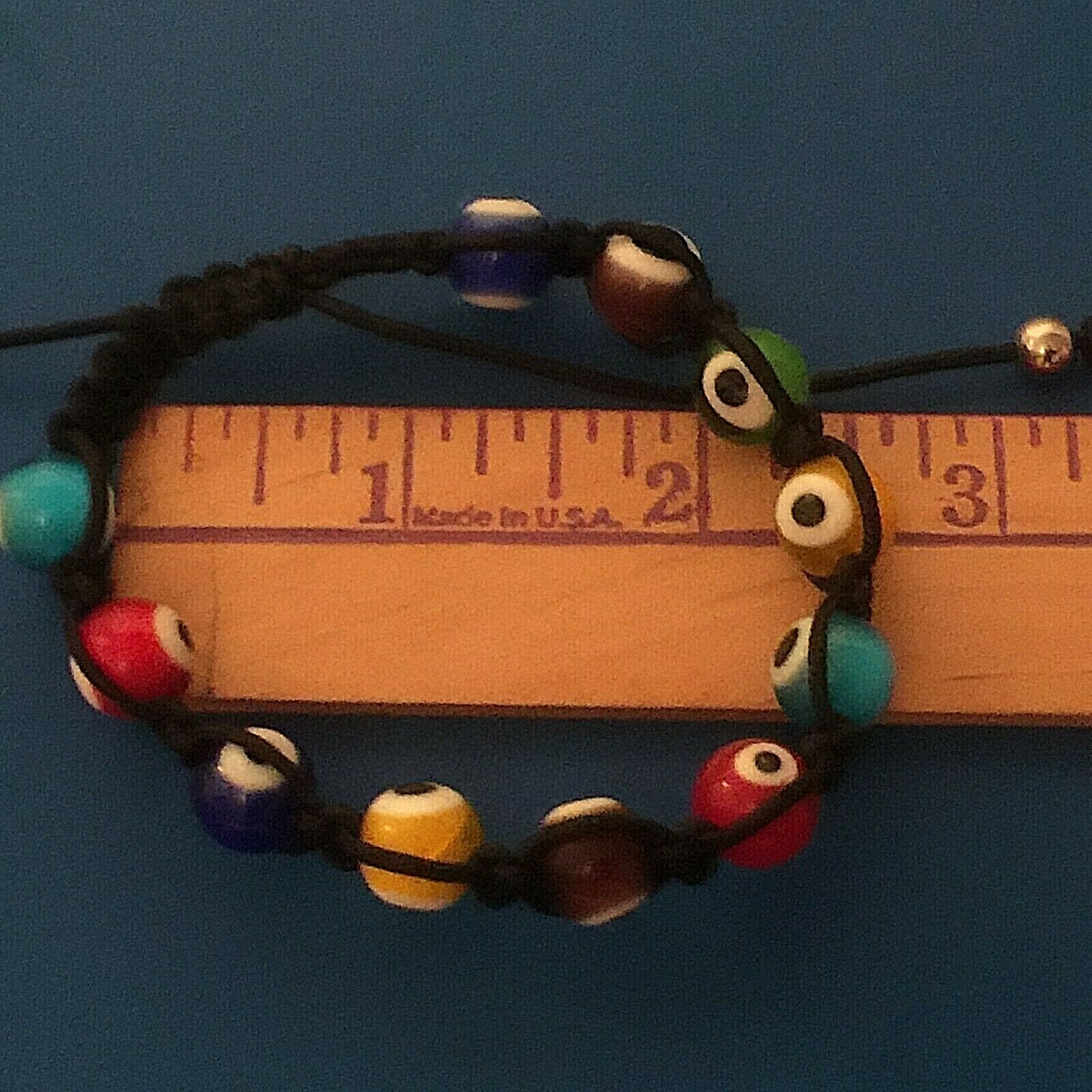 GOOD LUCK EVIL EYE RAINBOW BEADED CHARM BRACELET Women’s Men’s NEW 6″ 7″ 8″ 9″