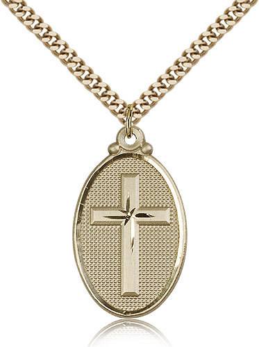 Gold Filled Cross Necklace For Men On 24 Chain – 30 Day Money Back Guarantee