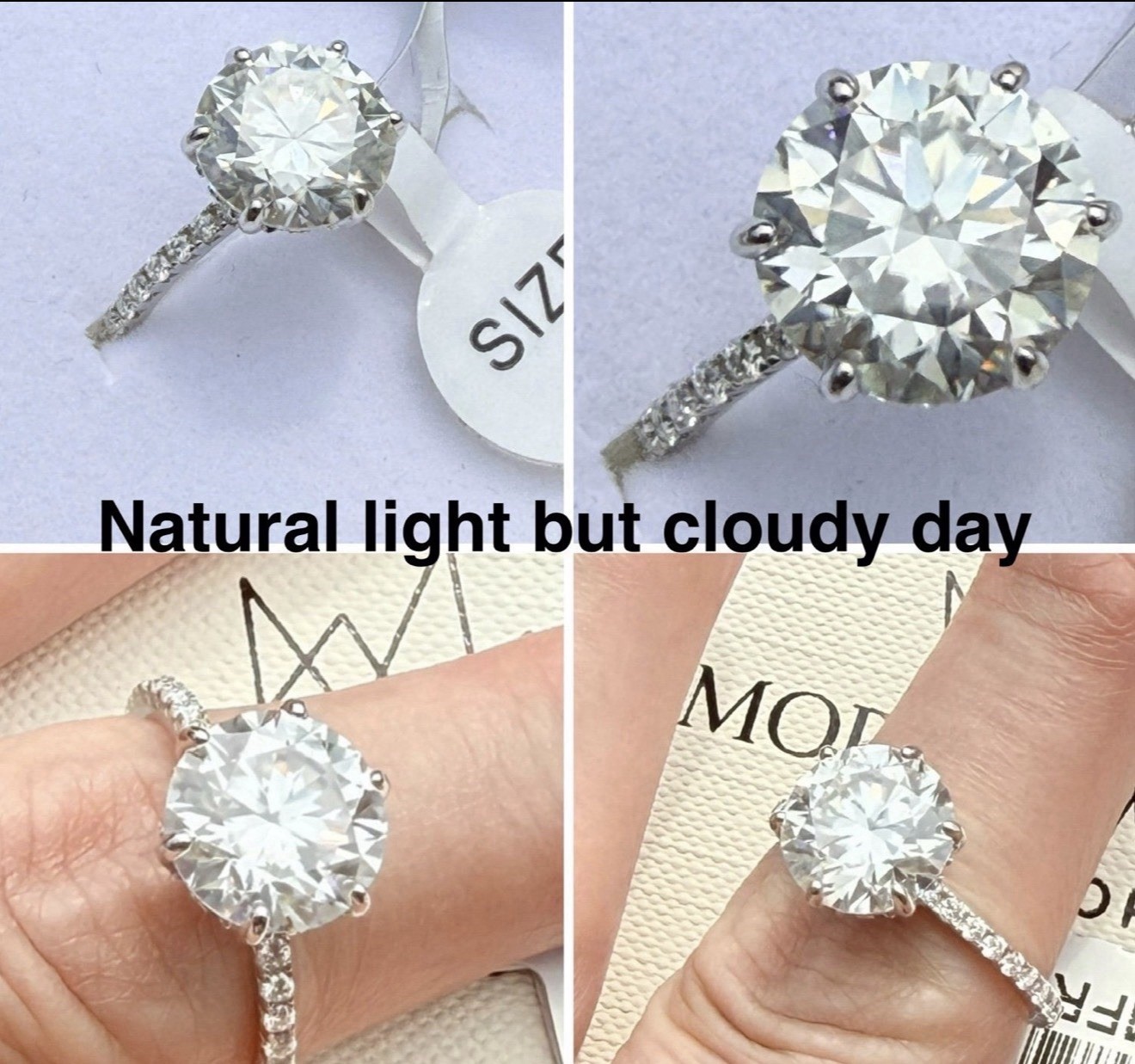 4.66 CTW VVS1 Round Moissanite Promise Engagement Ring Size 7 Solitaire 925 SS