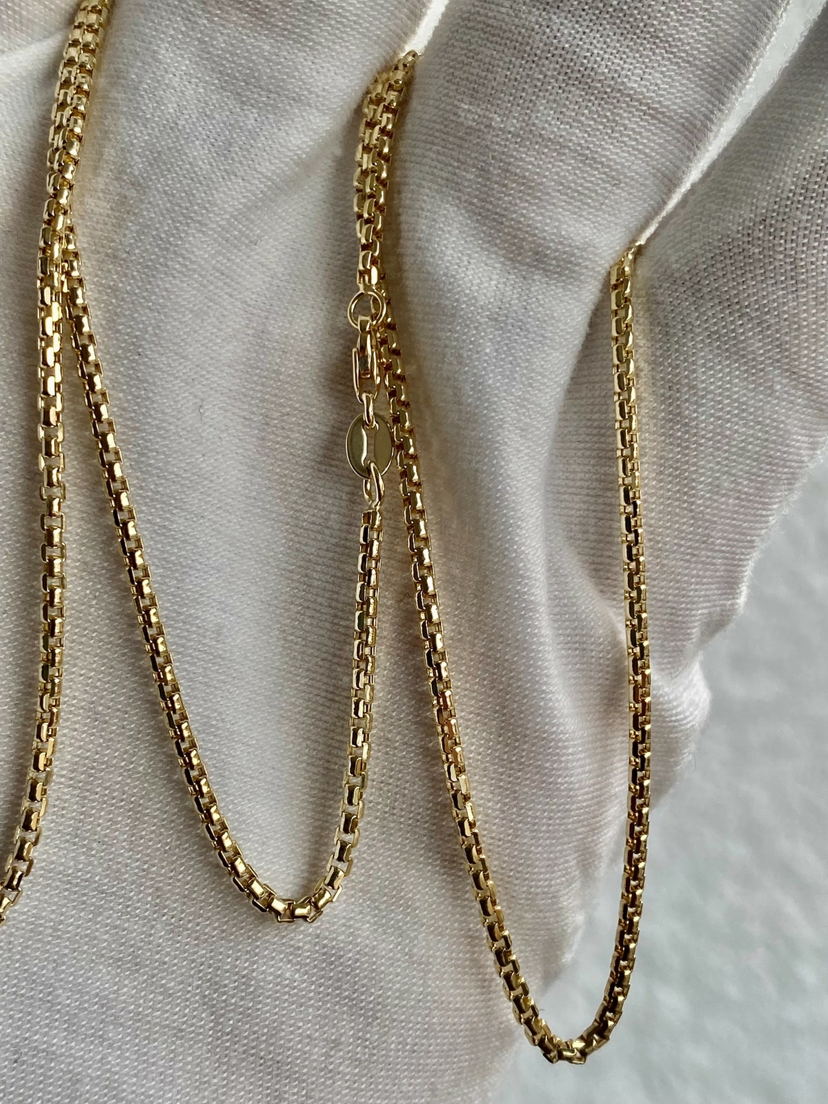 1.8MM Solid 14K Yellow Gold Round Box D.C Chain Necklace 16-24″
