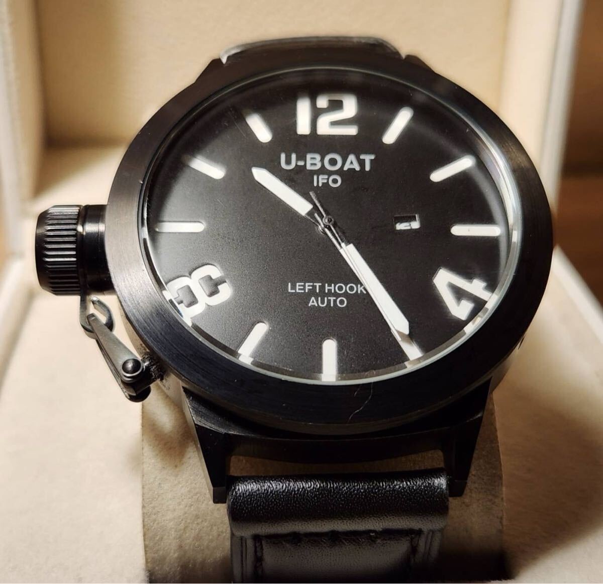 [B1Y] U BOAT IFO LEFT HOOK AUTO Left Hook Automatic Watch Damascus [z9s]