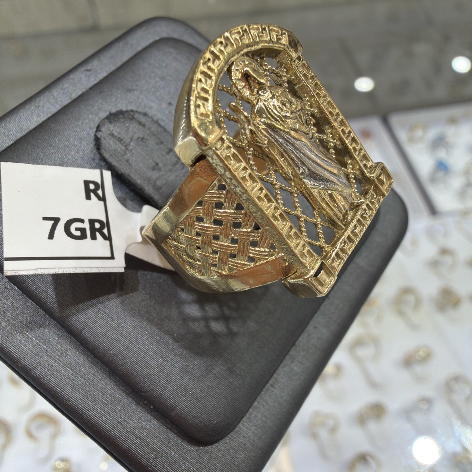 14 K Solid Yellow Gold San Judas Ring Sizable