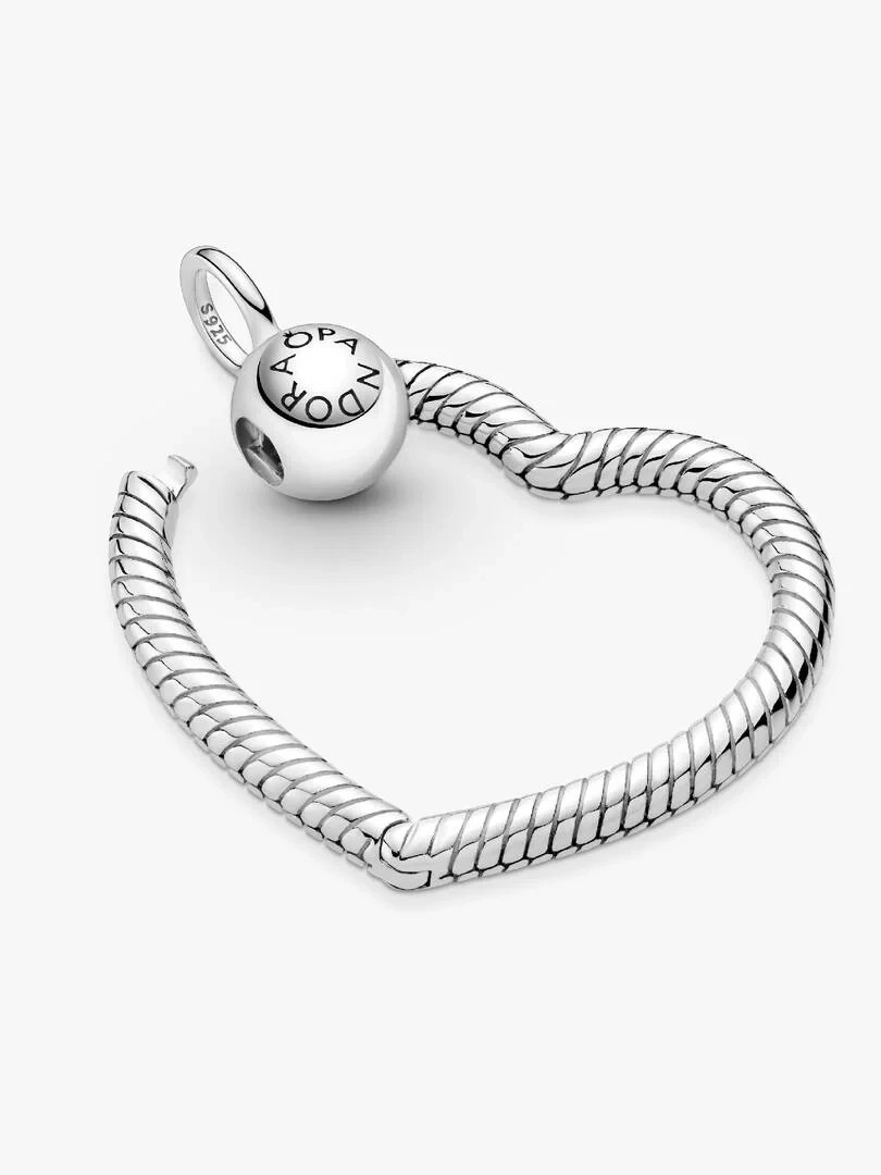Authentic PANDORA Moments Heart Pendant Charm Holder 925 Silver NEW w/Pouch