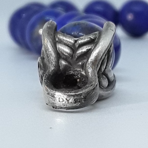 DAVID YURMAN Matrix 8mm Bead lapis lazuli Shinny Spiritual Beads Bracelet 8.5″