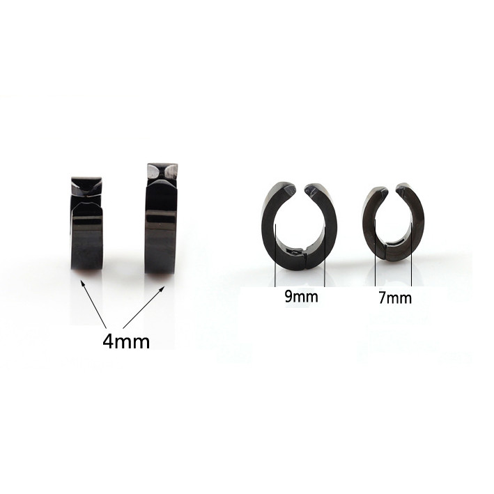 Non-Piercing Clip On Fake Men Women Ear Stud Cuff Hoop Earrings Stainless Steel