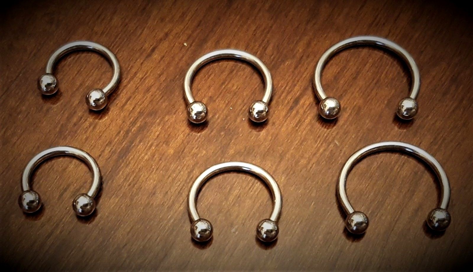 Set of 3 16-Gauge Horseshoe Rings 3 Sizes 8 10 & 12 mm Stainless Steel Nose Ear