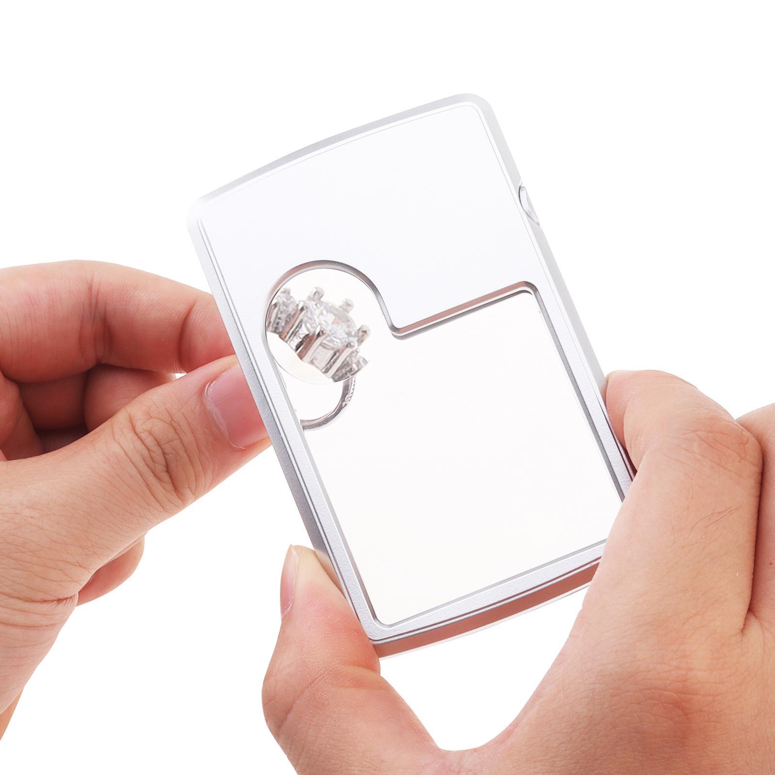 2 Pack Magnifier, 3X 6X Pocket Magnifying Glass with Light, Card Type Magnifying