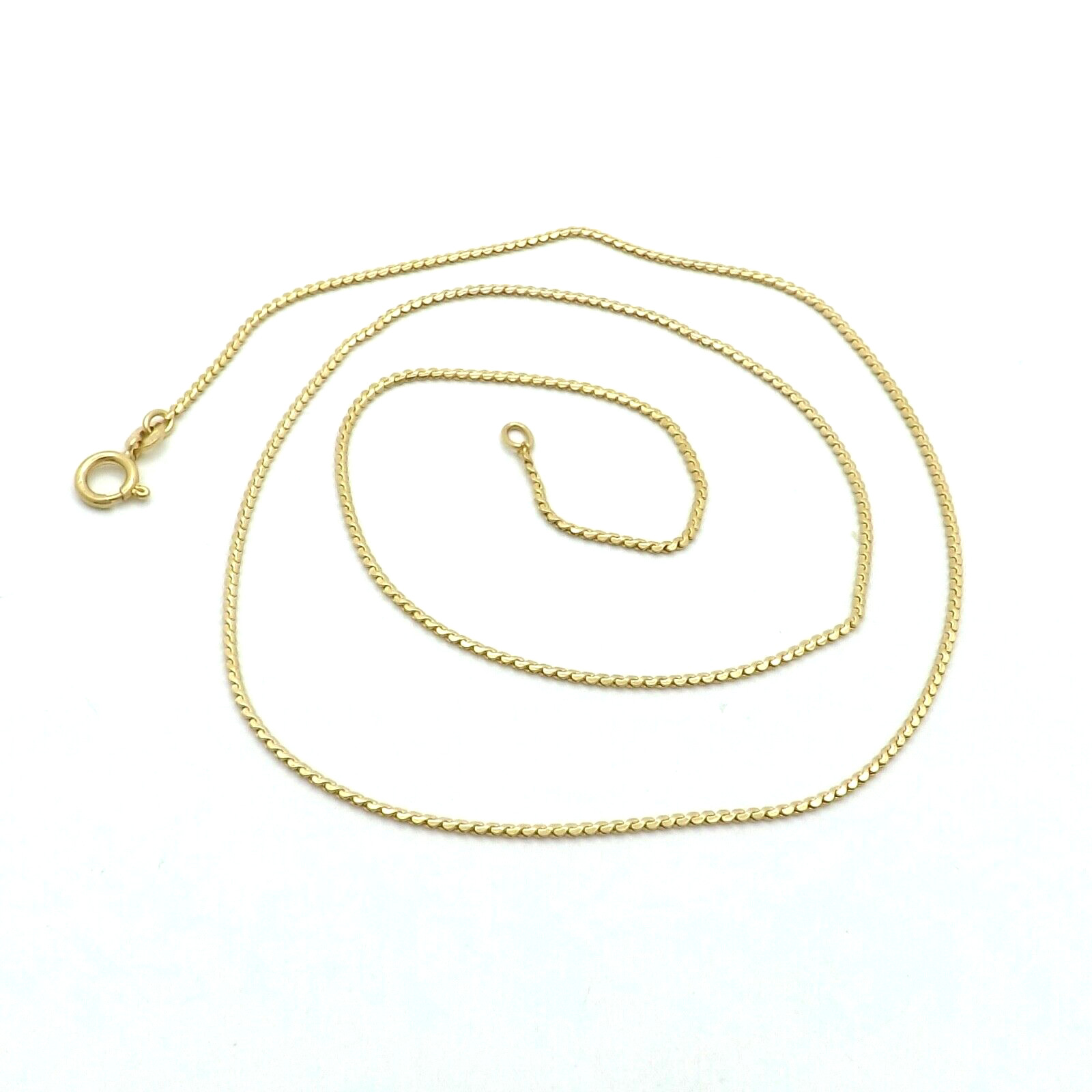 UnoAerre Solid 18k Gold Serpentine S Link Pendant Chain Necklace 20in Italy New