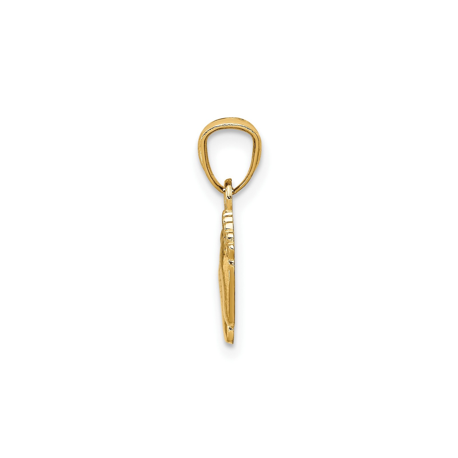 14k Yellow Gold Solid Baby Feet Pendant Charm 17mm Motherhood Keepsake