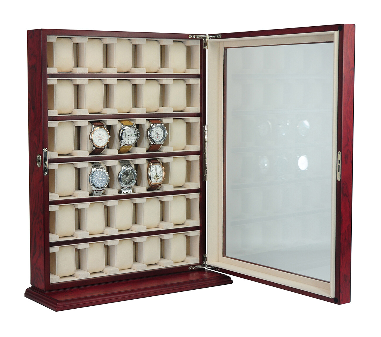 Defect 30 Watch Cabinet Luxury Case Storage Display Box Jewellery Watches 13