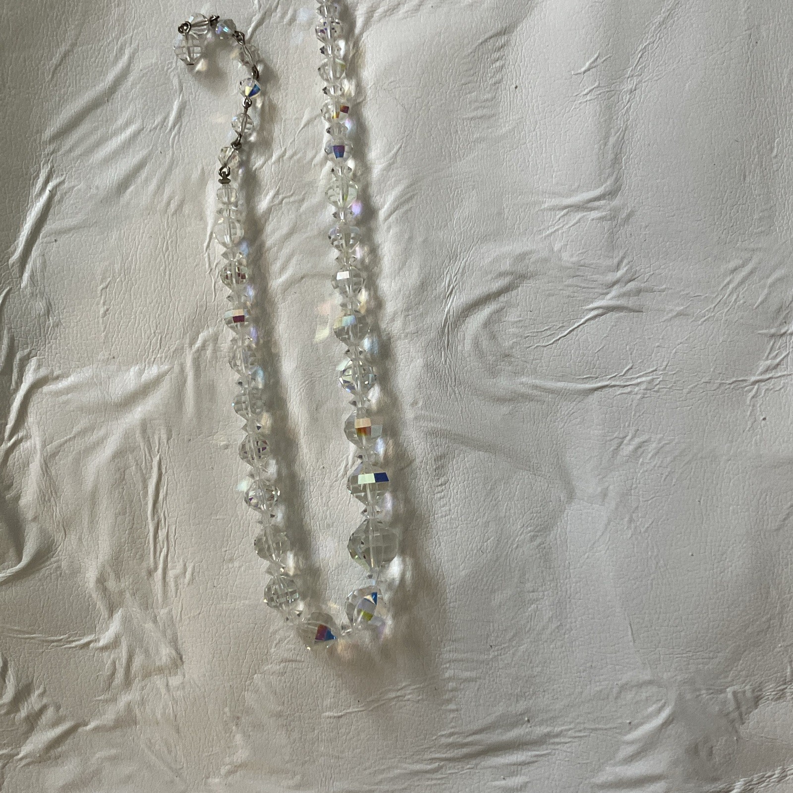 Clear Beaded Necklace 16 Inch