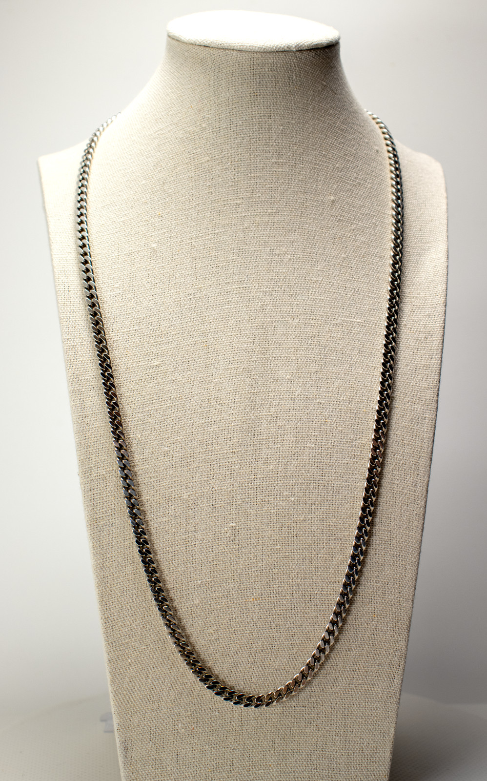 Luxury long silver chain – 620 mm necklace with gourmet link