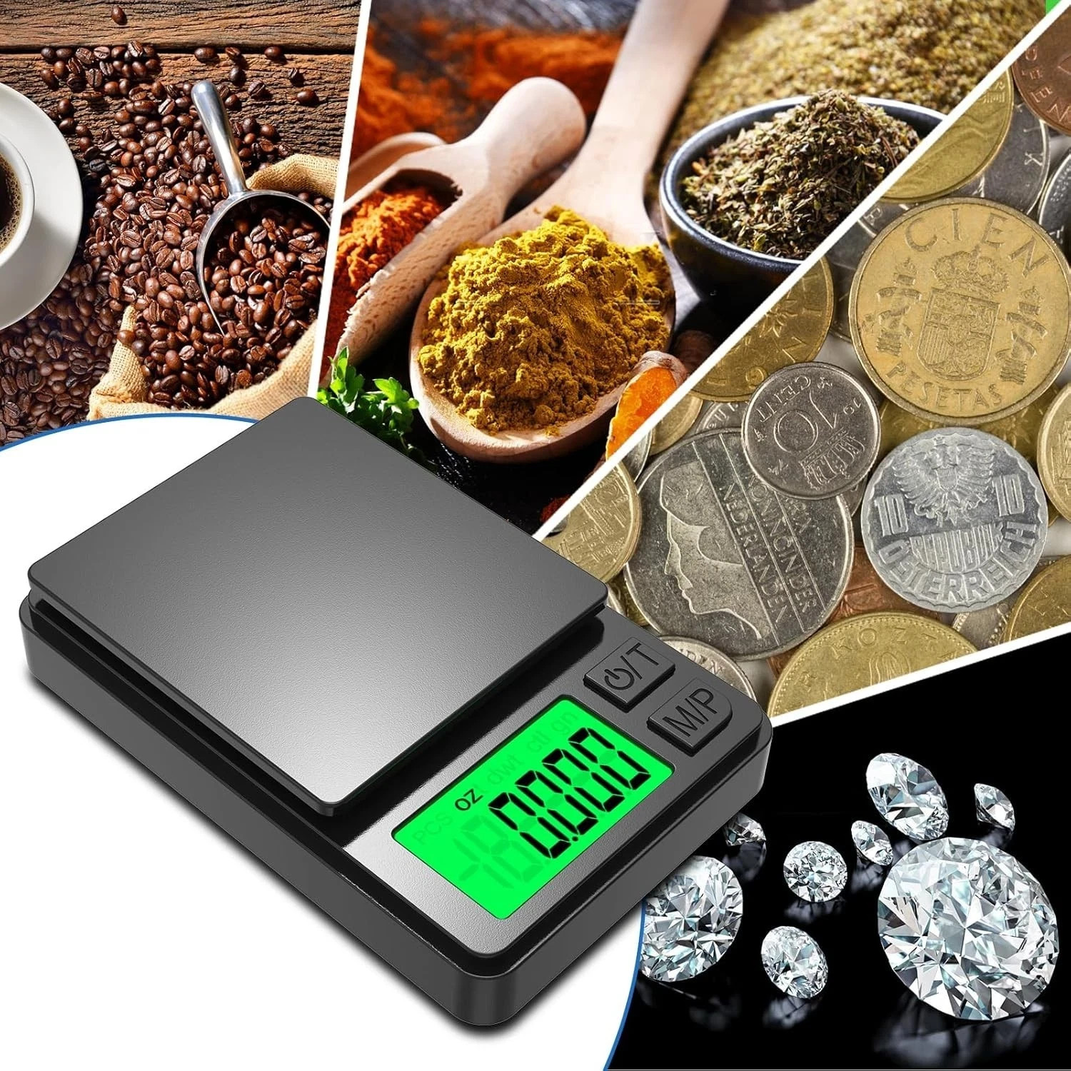 Pocket Scale, 1000G X 0.01G Precision Gram Scale, Small Digital Scale Grams Ounc