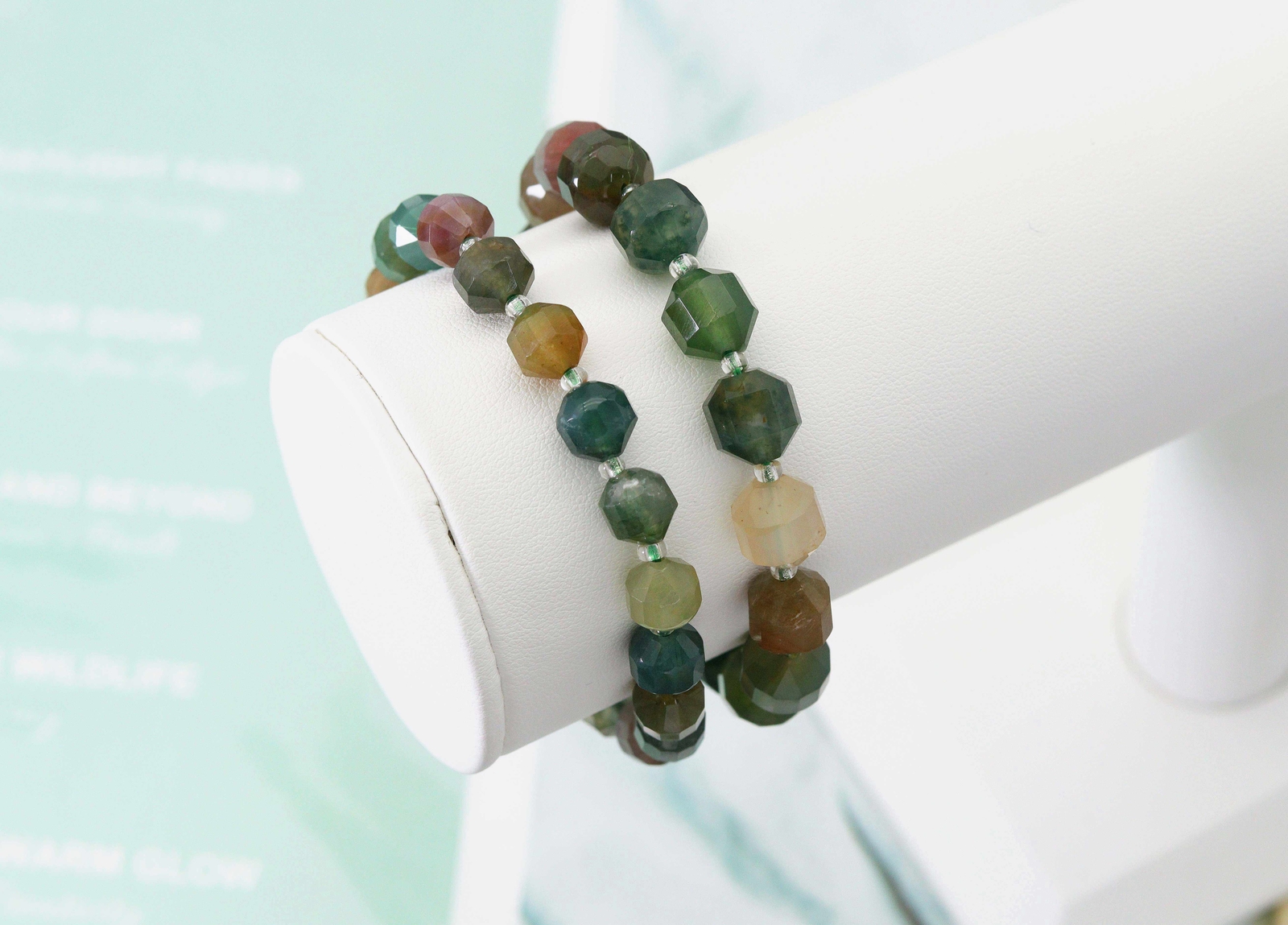 High-Quality Indian Agate, 8/10mm Handmade Bead Bracelet, Reiki Chakra Healing