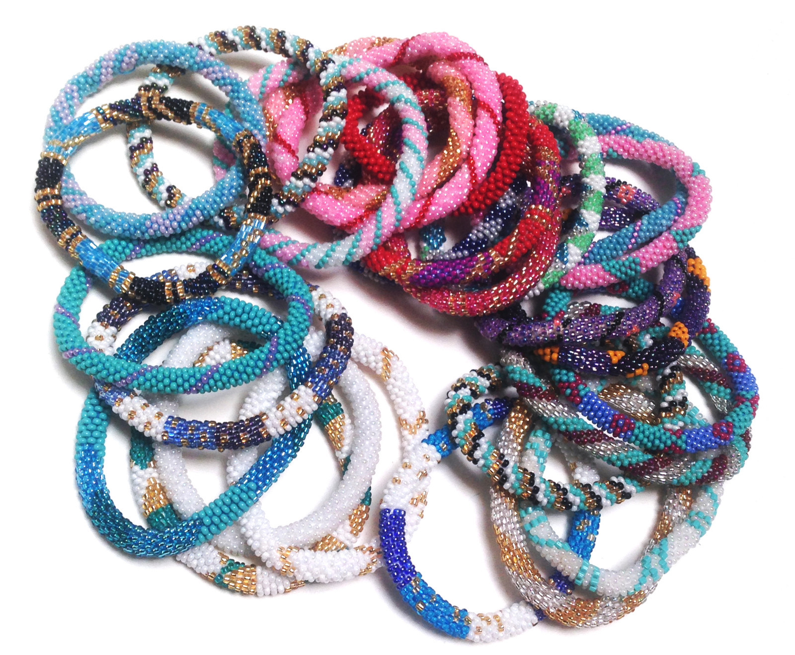 WHOLESALE NEPAL Glass Beaded Crochet Bracelets – (Fair Trade) Jewelry