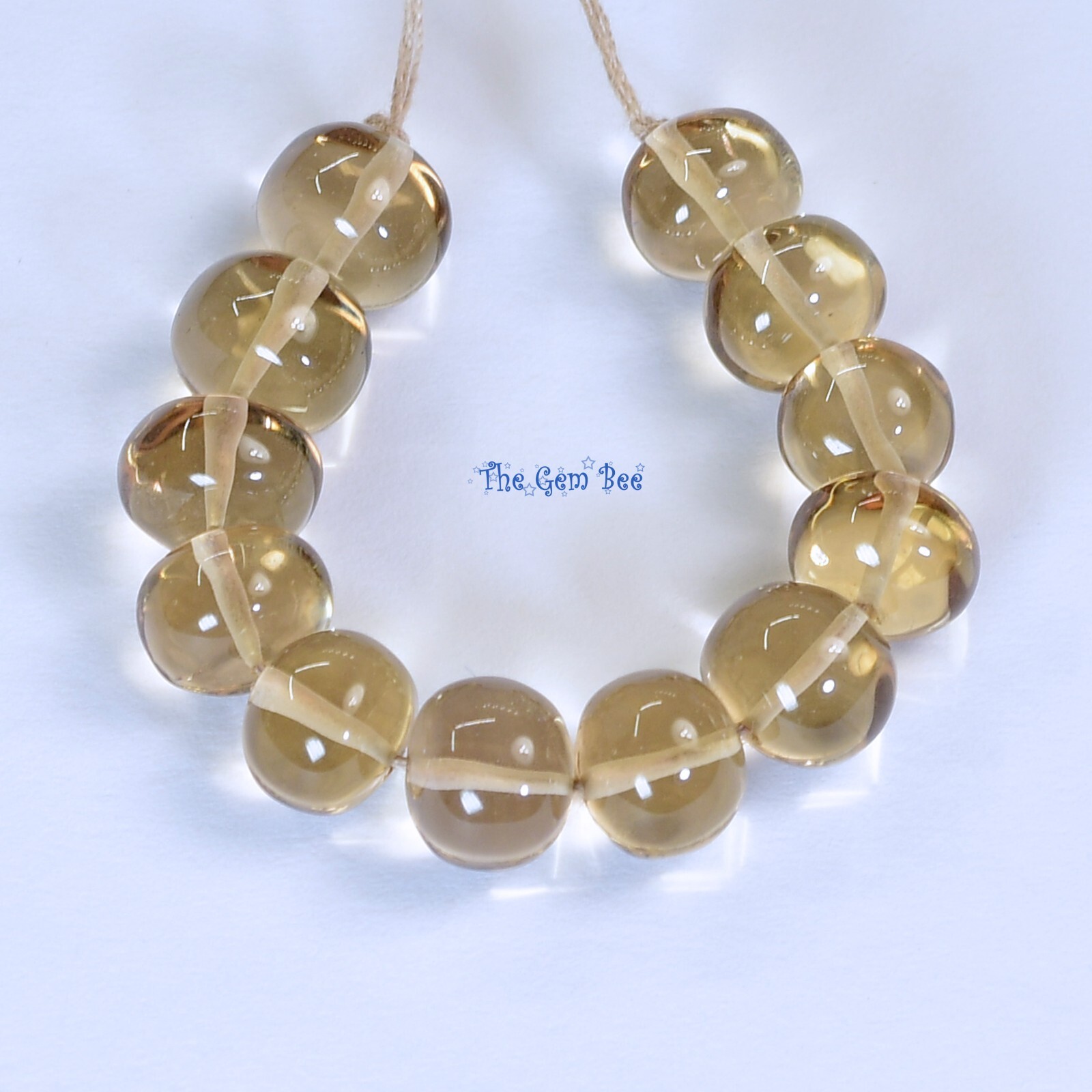 7.2mm to 7.8mm Champagne Citrine Smooth Rondelles Beads 3″ strand
