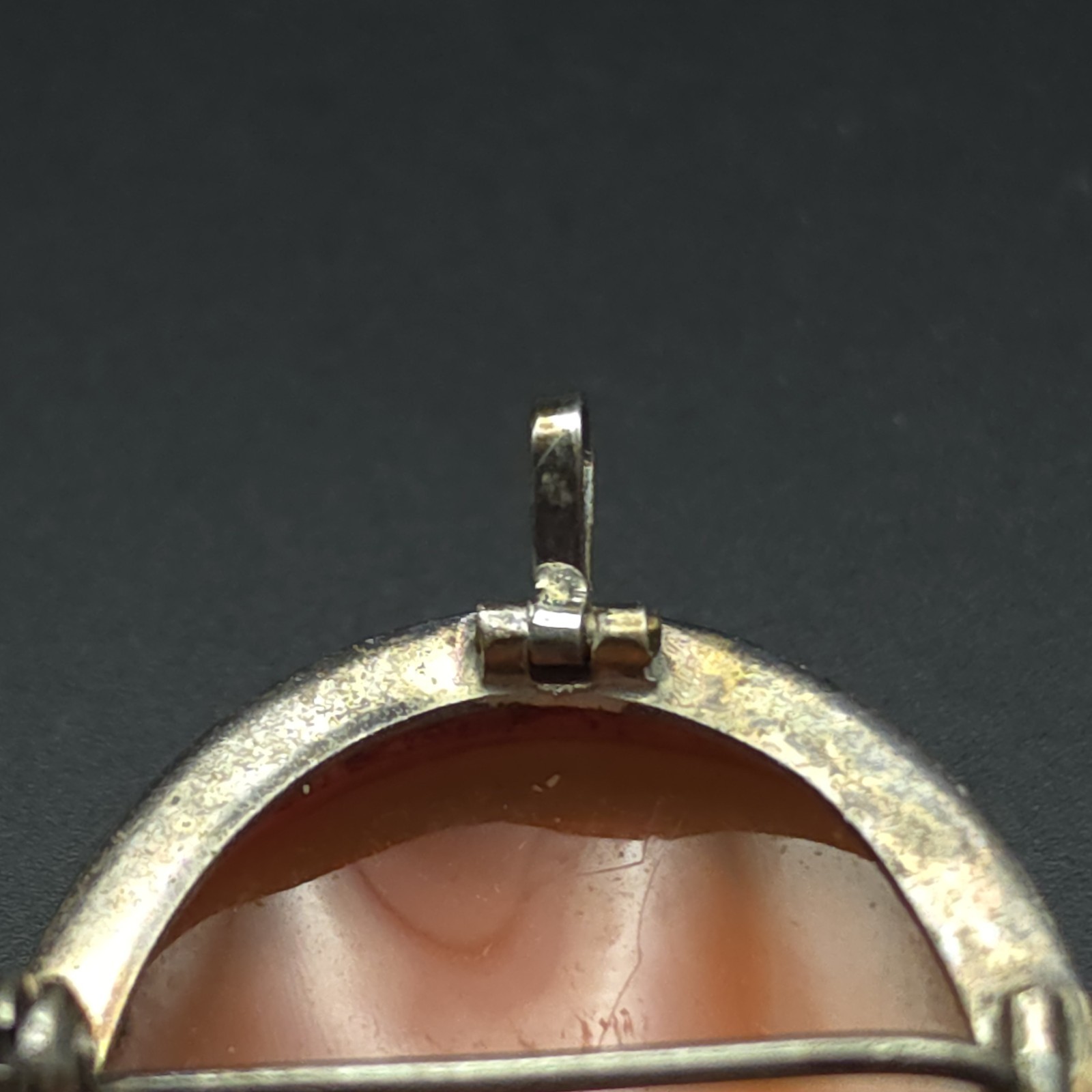 Antique 900 Silver Hand Carved Shell Cameo Brooch Pendant Convertible
