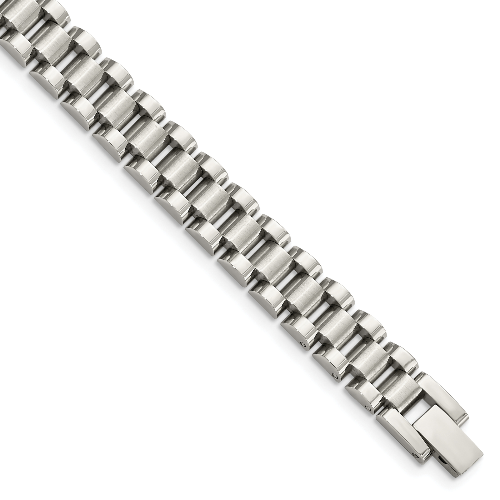 Chisel Stainless Steel Brushed and Polished 8.5 inch Link Bracelet SRB152