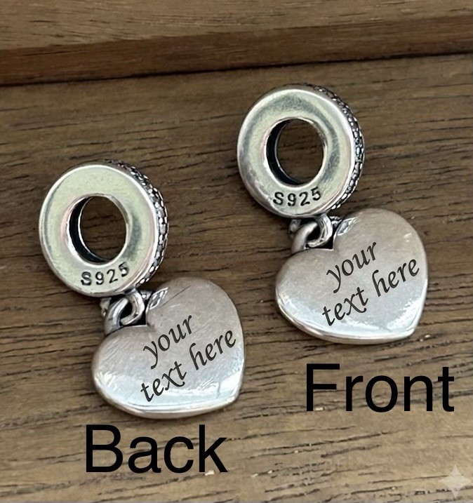 Custom Name / Text S925 Sterling Silver Charm Personalized Engraved Custom Text
