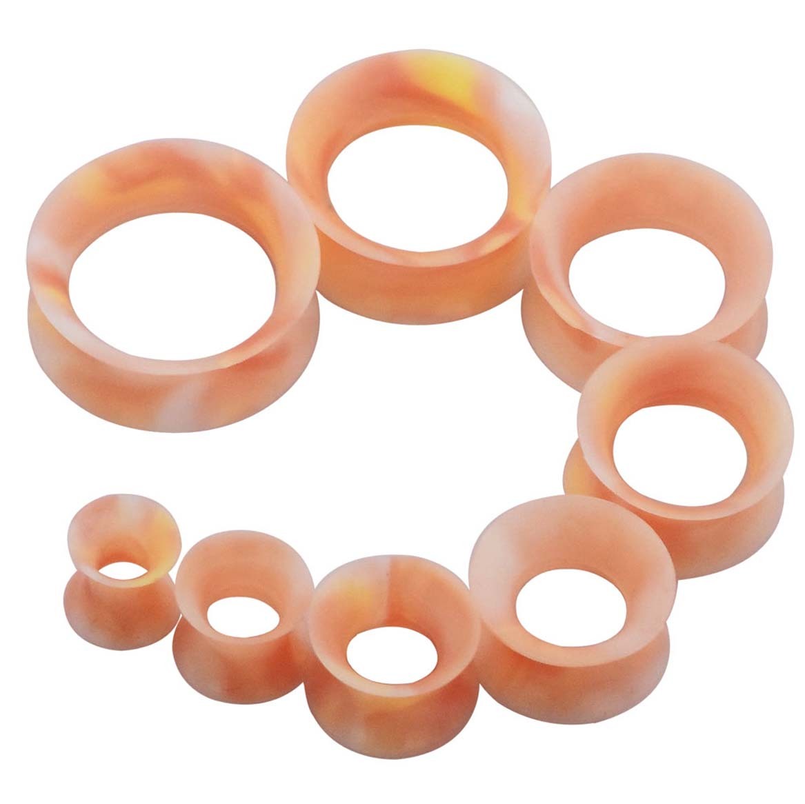 PAIR-ULTRA THIN Ear Skins Silicone Tunnels Ear Gauges Soft Ear Plugs 2g-3/4″
