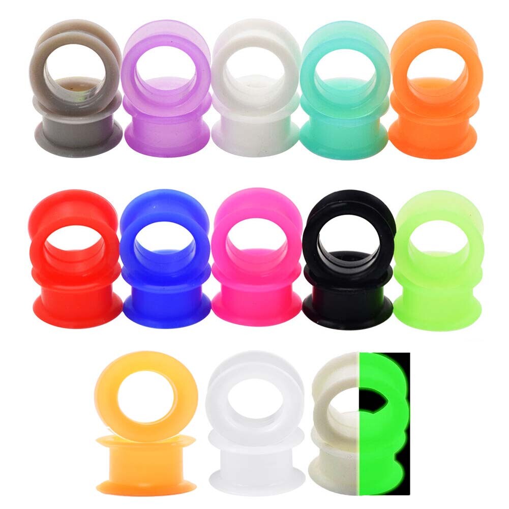 Silicone Tunnels Ear Gauges 2G-1″ Double Flared Expander Body Piercing Jewelry