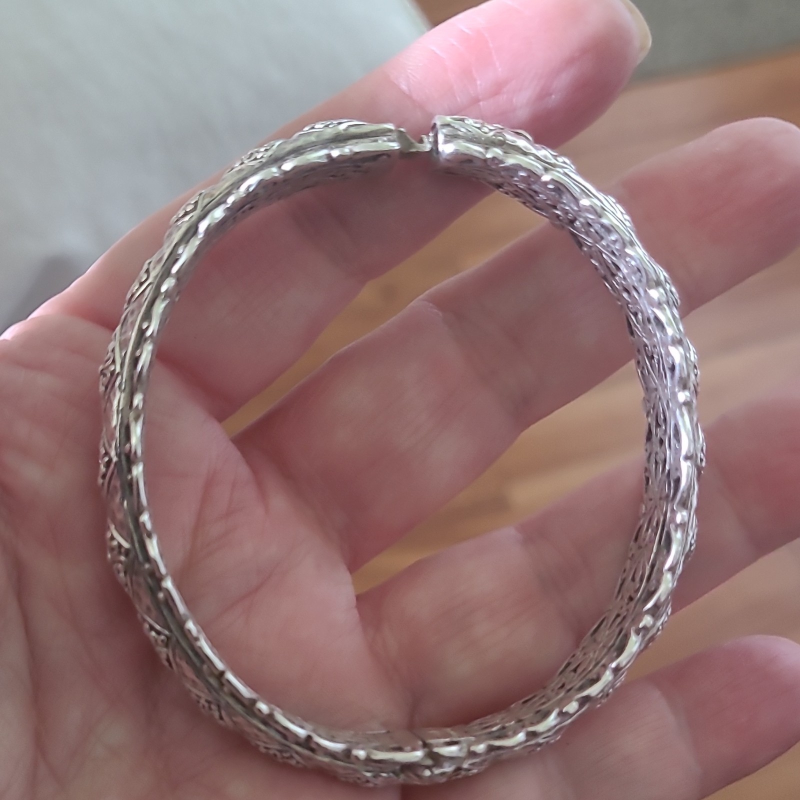 Sarda DIAMOND Solid Silver Bracelet 6.5 Fits Up To An 6.5″ Wrist
