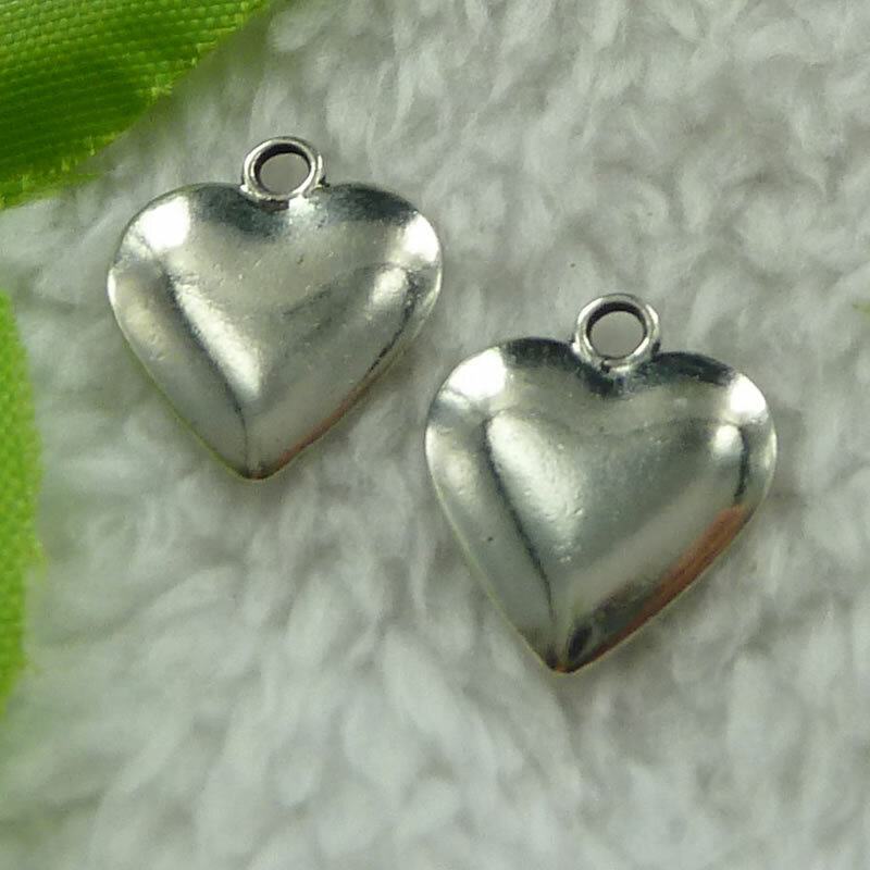 200pcs 16X14mm Tibet Silver Heart Charms Pendants for DIY Jewelry Making B2632