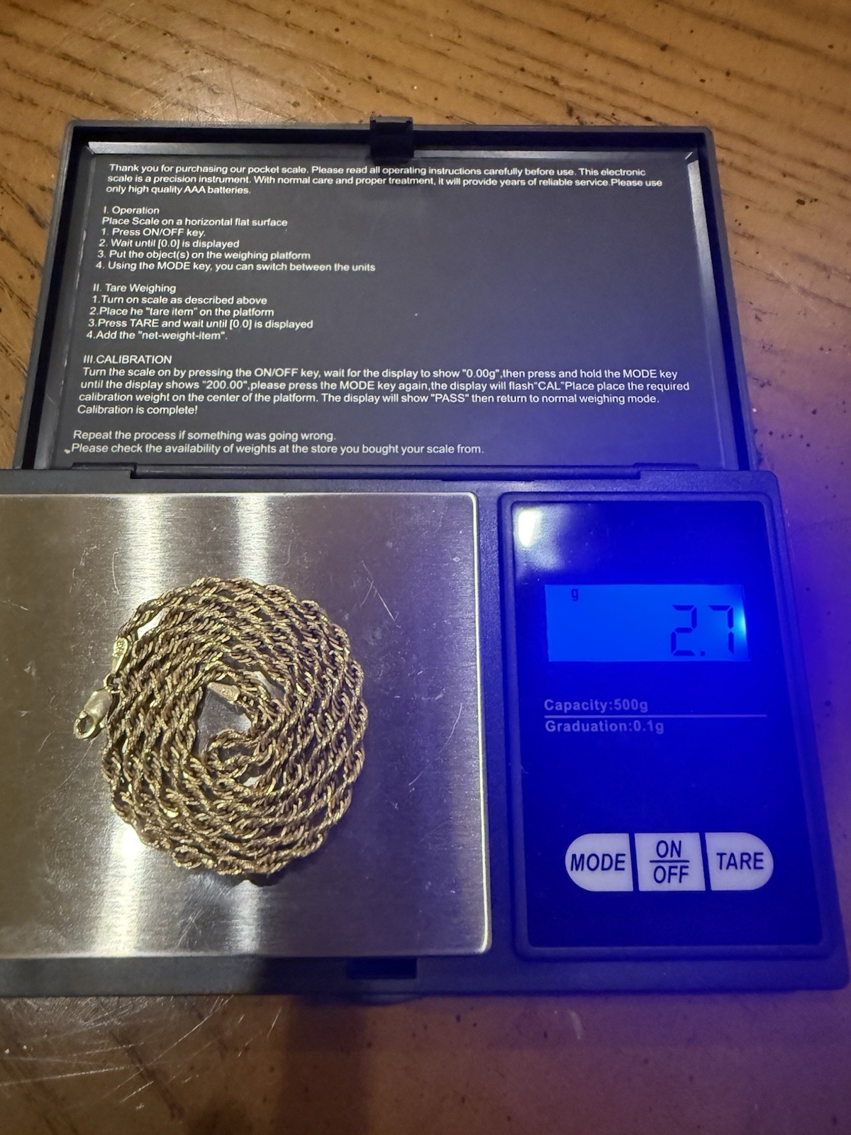 14k yellow gold chain Peruvian style 2.7 grams 20inches