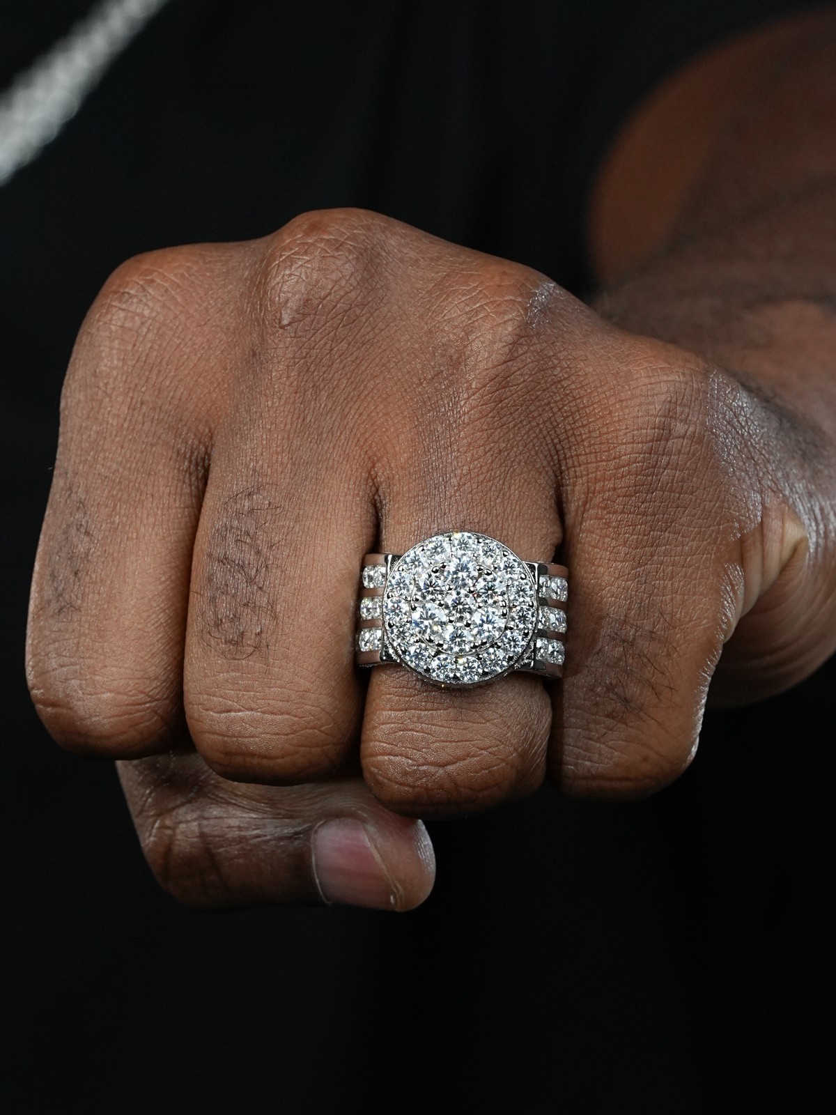 Men’s Large Solid 925 Silver 5ct CZ Pinky BIG RING 14k Gold Plated ICY HIP-HOP