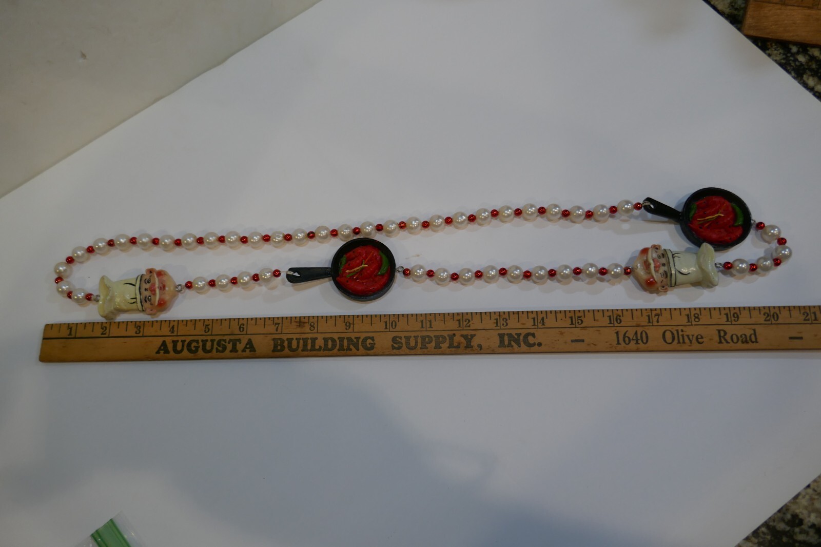 Chef and Frying Pan Charm Necklace Chef Kitchen Food Jewelry