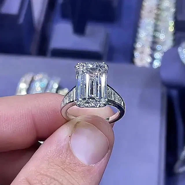 5.20 Ct Radiant Cut VS1 Lab Grown Diamond 14k White Gold Solitaire Wedding Ring