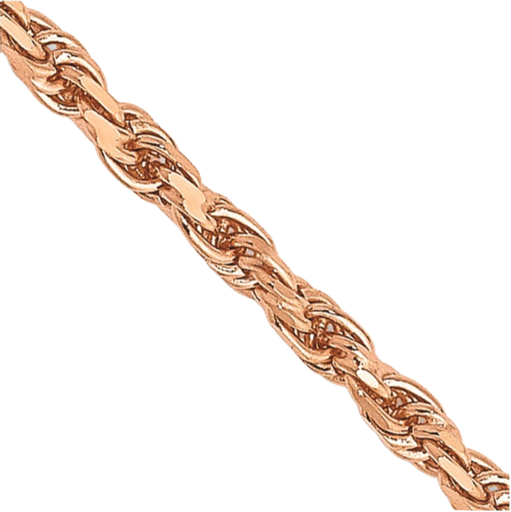 Rose Gold Rope Chain Diamond-cut Solid 14K Rose Gold – 1mm, 1.5mm, 1.8mm Wide
