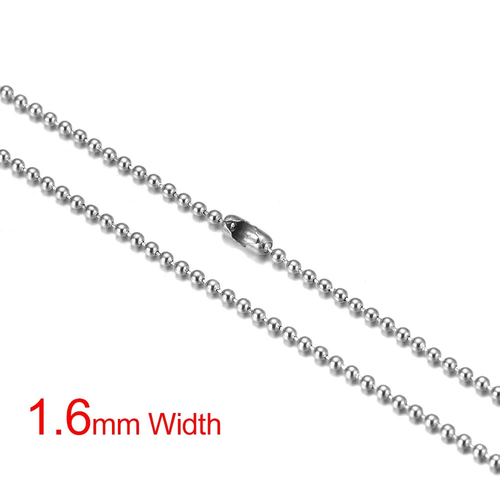 Stainless Steel Finished Chains Necklace Ball Chain with Findings Bundle Steel J