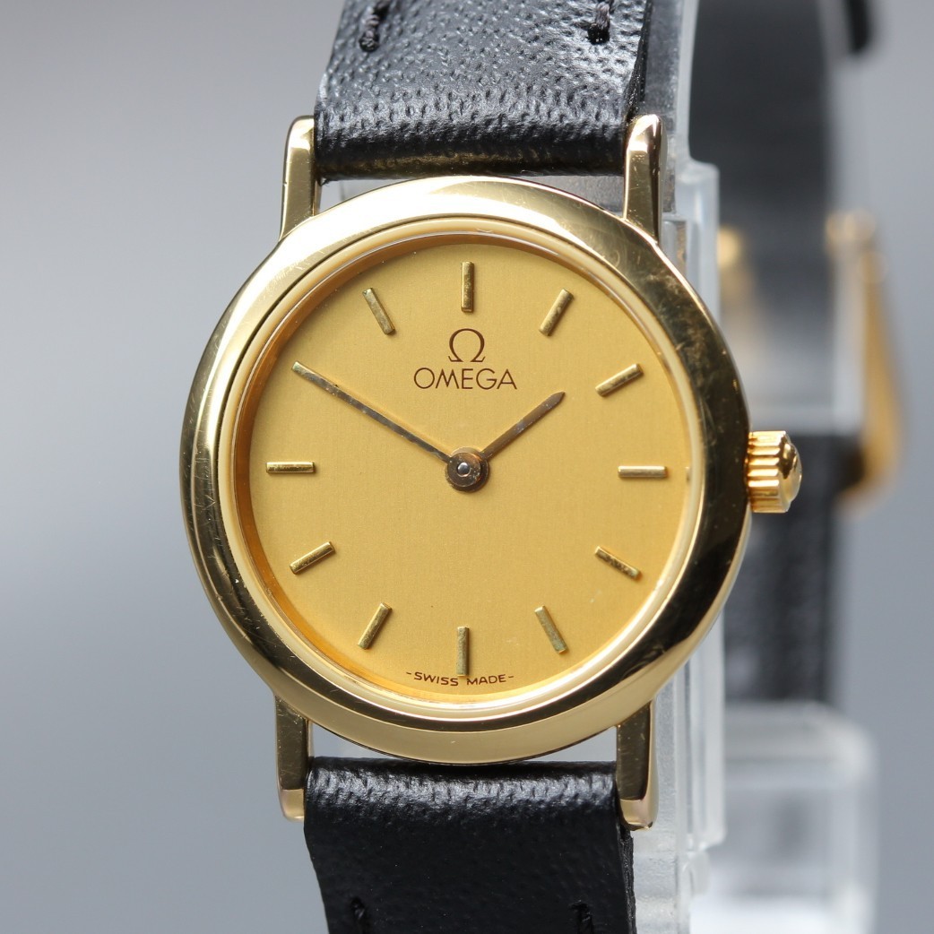 [Near MINT] Vintage 1991 OMEGA De Ville Cal.1459 Quartz Gold 22mm Women’s Watch