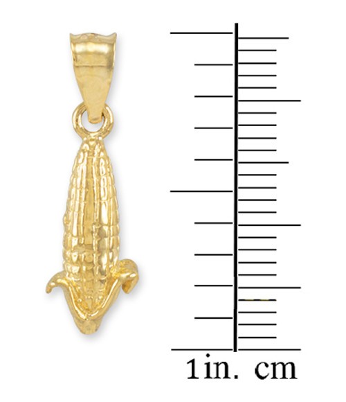 Gold Corn Charm Pendant Necklace(Available In Yellow/Rose/White Gold)