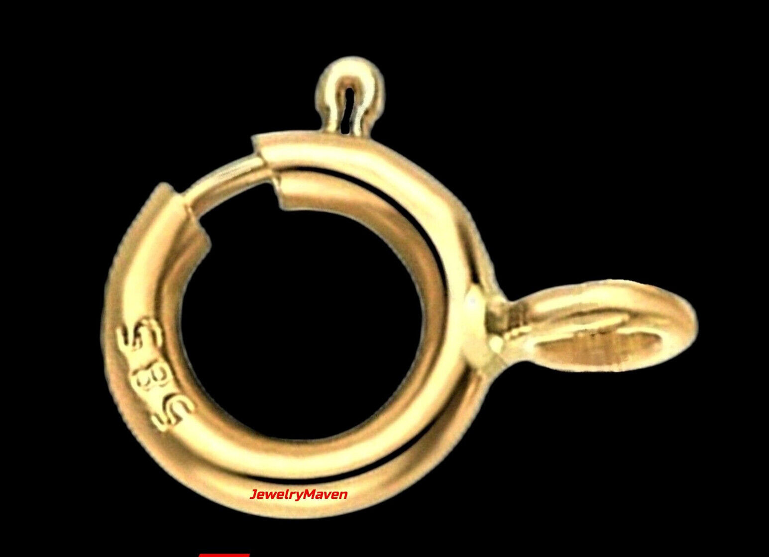 6mm STANDARD WEIGHT 14k Yellow Solid Gold 5.9mm Spring Ring Clasp CLOSED Jump