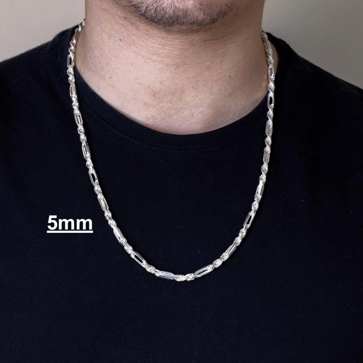FigaRope Milano Chain Real Solid 925 Sterling Silver Necklace Or Bracelet 5-9mm
