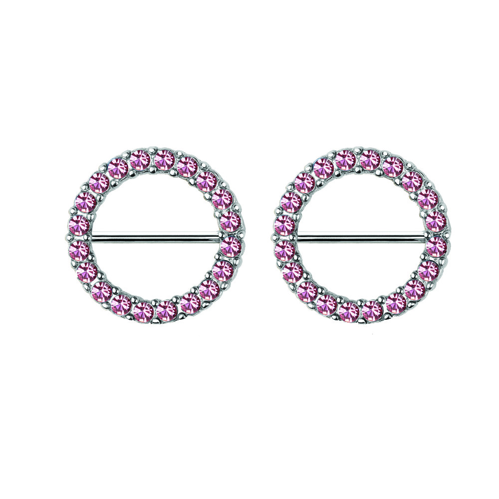 Nipple Clicker shield 14 Gauge Surgical steel Cz Jewels Sold As a pair
