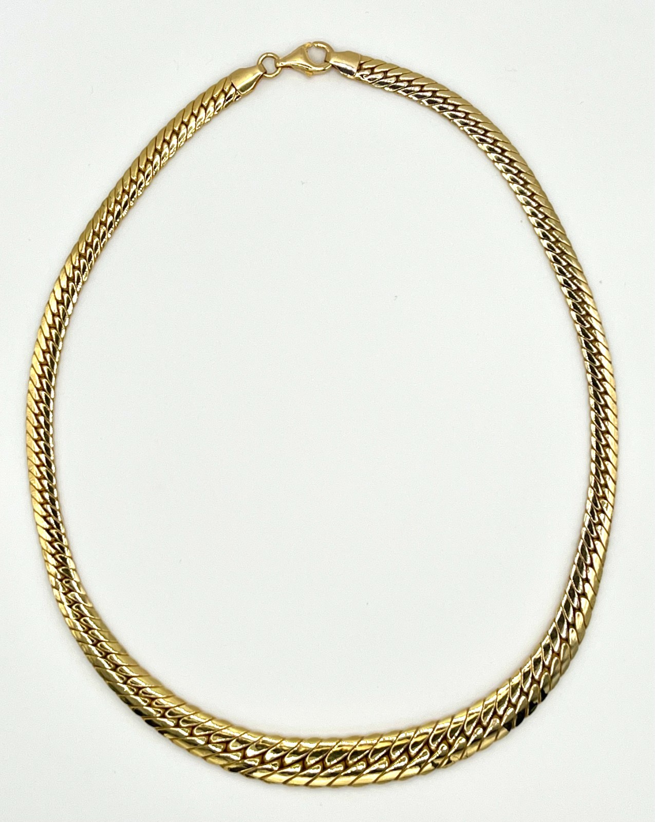 14k Yellow Gold Herringbone Necklace, 17″ Length