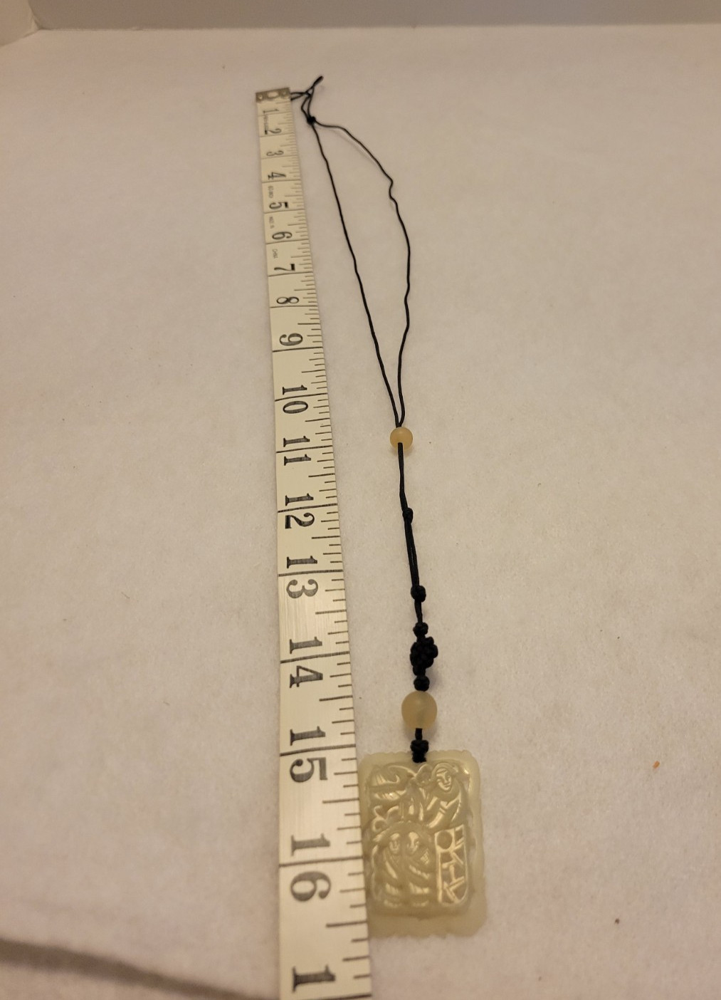 Asian Motif Necklace Carved Chinese Pendant Elegant Statement Fashion Jewelry