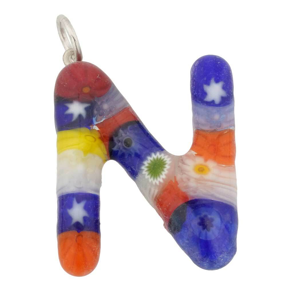 GlassOfVenice Murano Glass Alphabet Initial Pendant – Letter N
