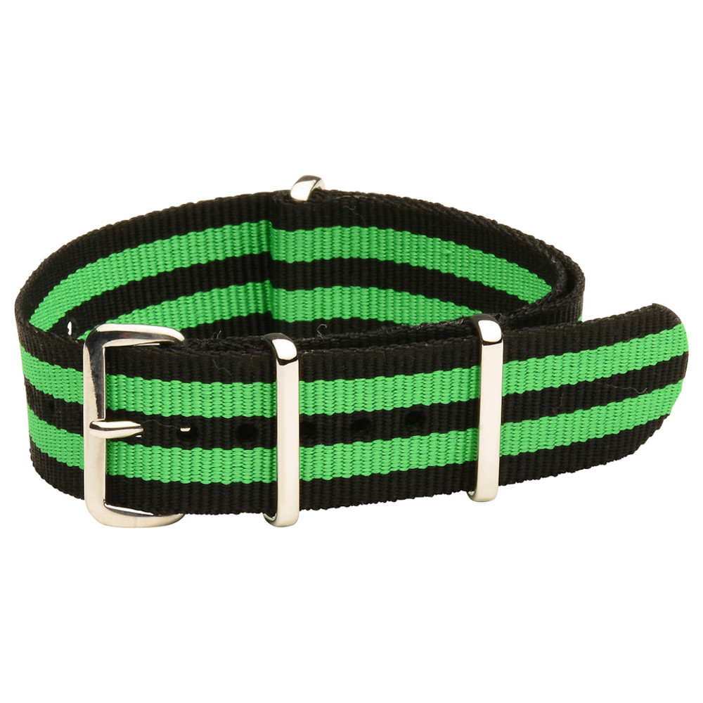 Classic Ballistic Nylon SS Military Striped Replacement Watch Strap / Band