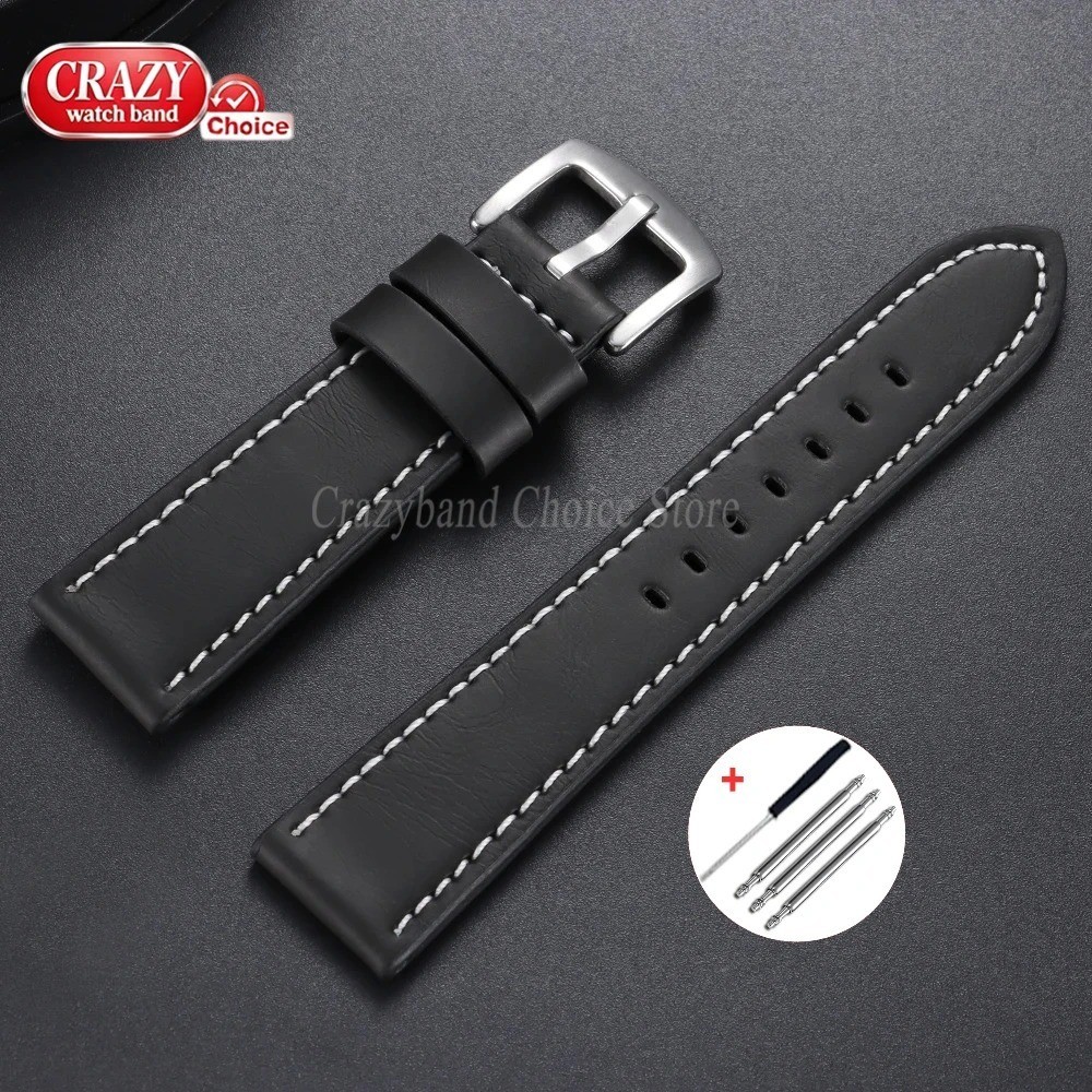 High Quality Leather Watch Band Straps mens stitched Wristband 18 20 22 24mm