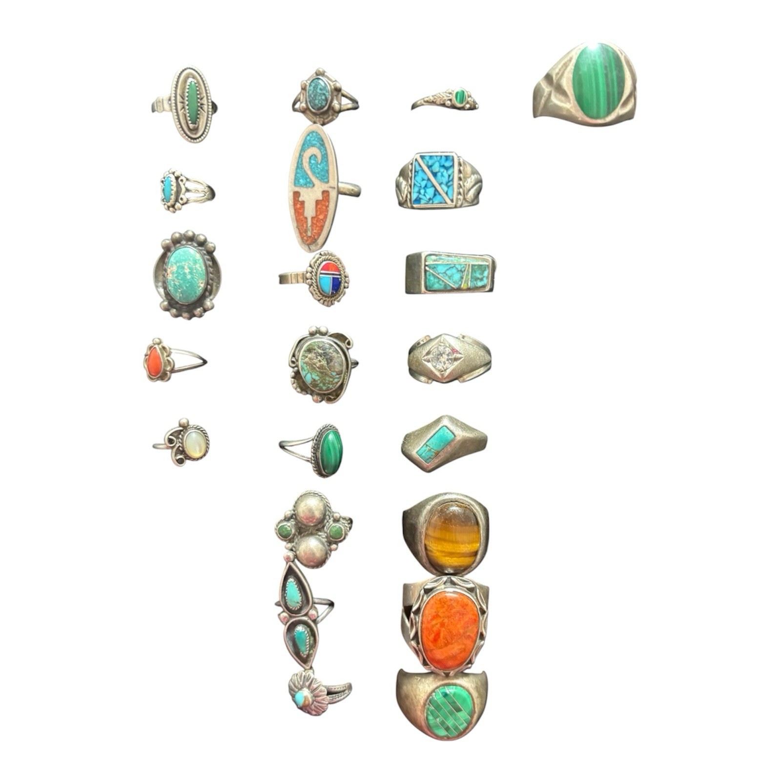 LOT Of 22 vintage Native American Rings