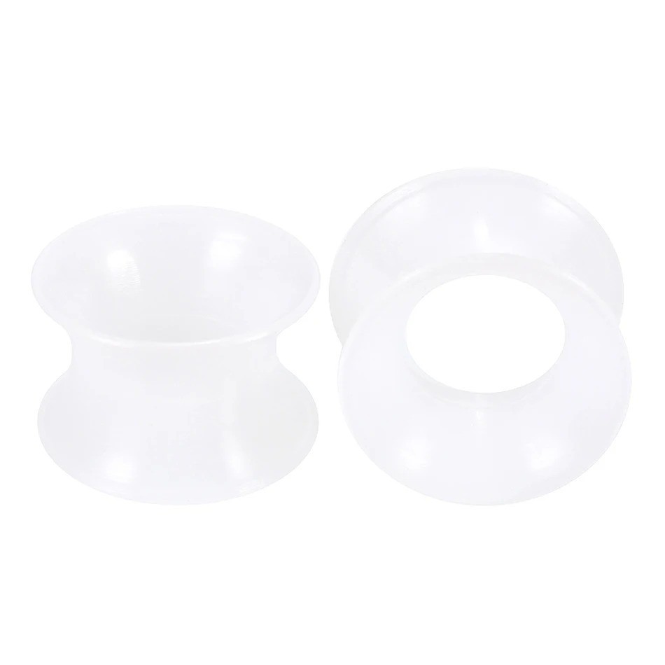 2pcs Thin Silicone Ear Plug Ear Tunnels Plugs Gauges Jewelry Earlets Flesh Gauge
