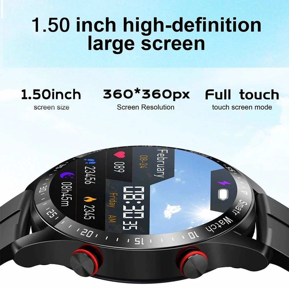 ECG PPG Smart Watch Bluetooth Call Fitness Tracker Heart+Rate Blood Pressure IP6